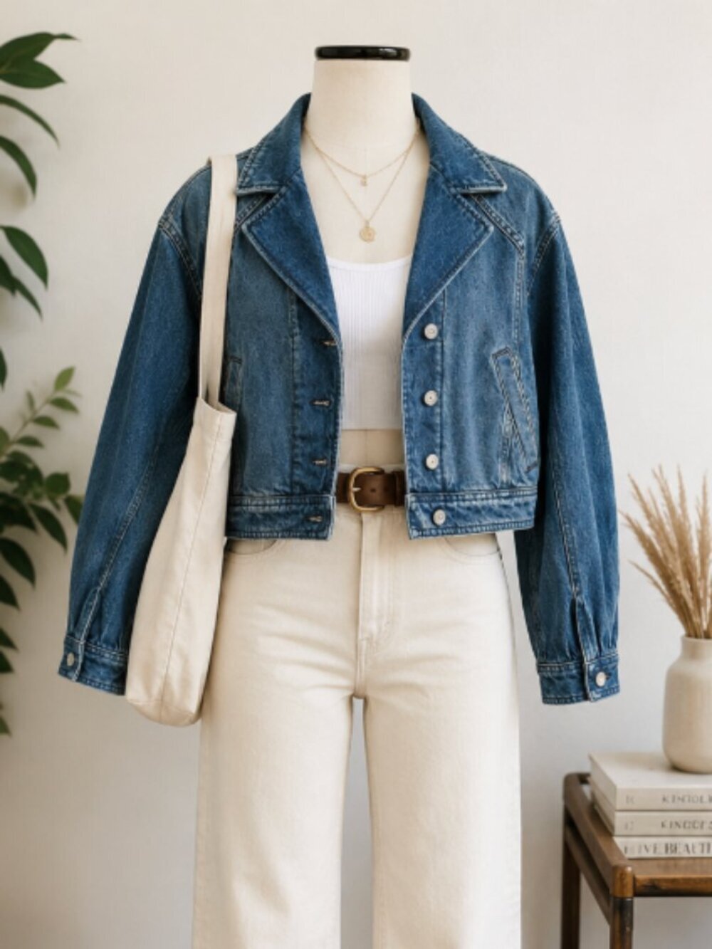 Free People We The Free Cropped Denim Jacket XS Oversized Blue Trucker Jacket